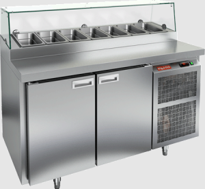 Стол холодильный HiCold PZ2-11/GN стекло