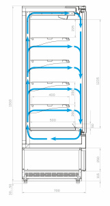 Горка холодильная Carboma FC20-07 VM 1,3-1 LIGHT фронт X0 9006-9005 (версия 2.0)