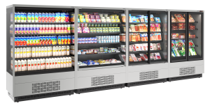 Горка холодильная Carboma FC20-07 VM 1,3-1 LIGHT фронт X0 9006-9005 (версия 2.0)